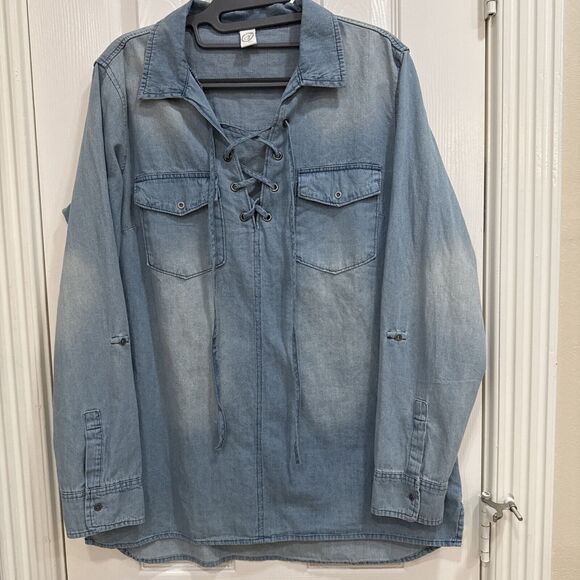 CY Fashion denim tunic LS top - Picture 1 of 6